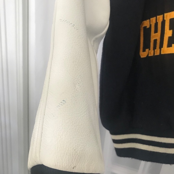 2000’s Varsity Cheerleading Leather & Wool Jacket Y2K - Picture 4 of 16